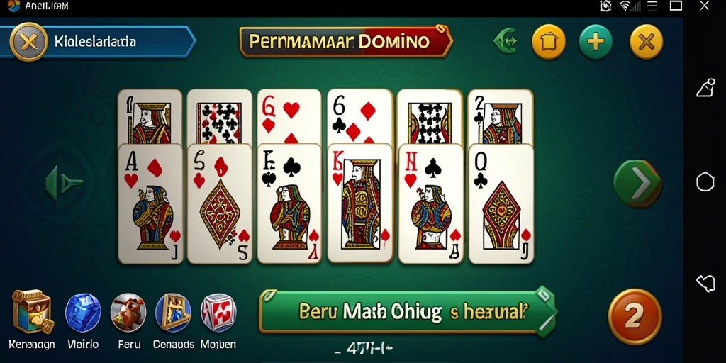 Screenshot gameplay dari permainan Domino yang penuh aksi.