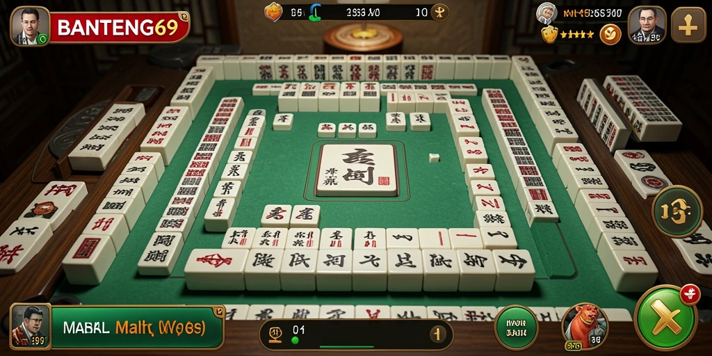 Screenshot BANTENG69 menampilkan gameplay Mahjong yang seru dan menantang.