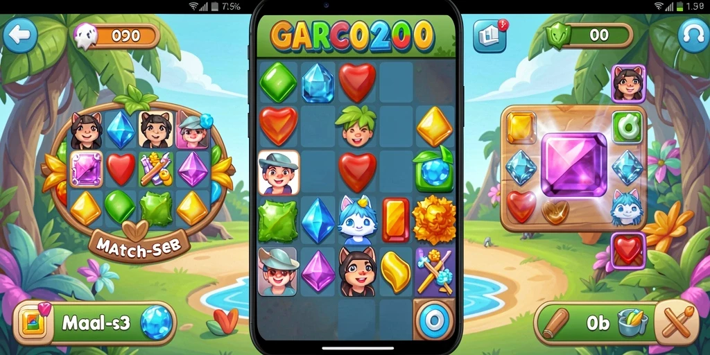 Tampilan gameplay GARCO200 yang menantang dan penuh warna.