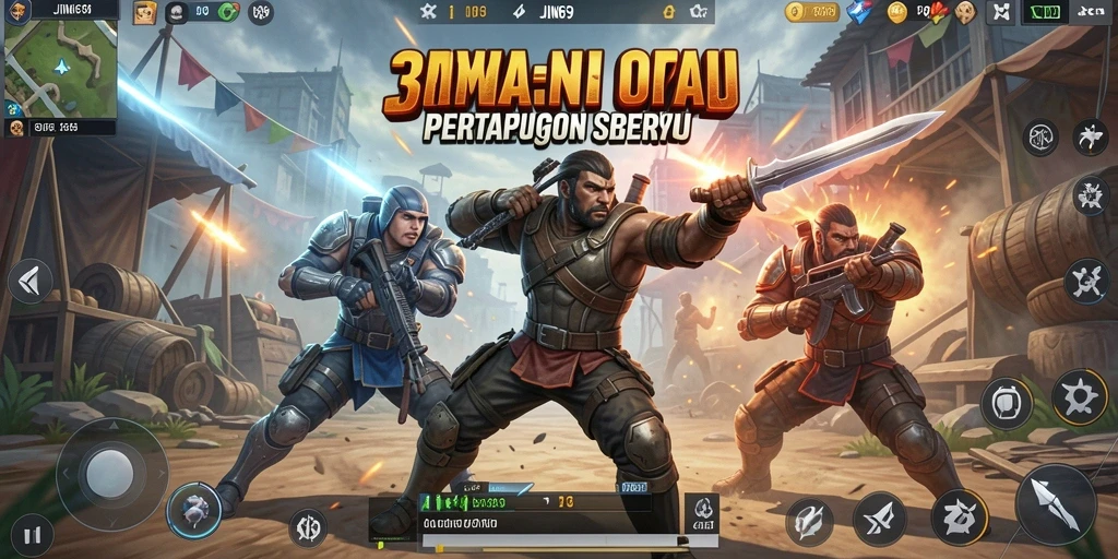 Gameplay seru dalam JIN69 dengan aksi Battle Royale.