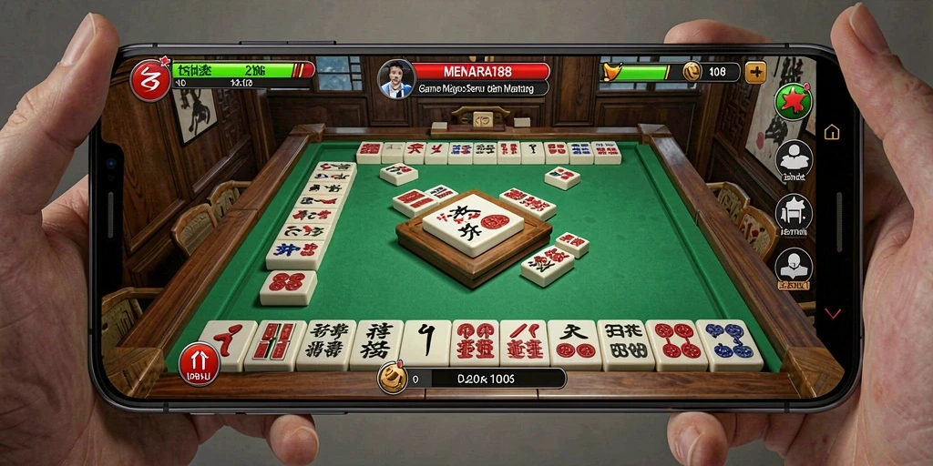 Tampilan gameplay seru dalam permainan Mahjong MENARA188.