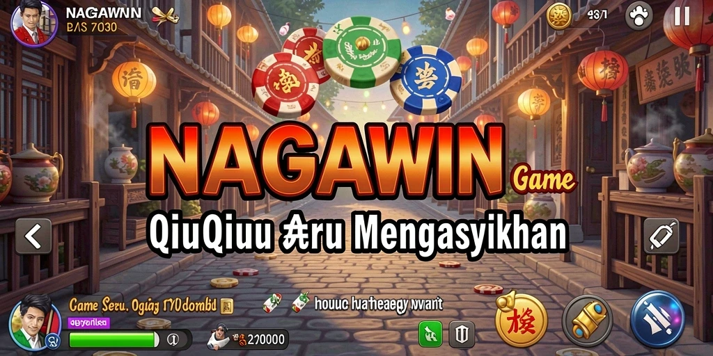 Tangkapan layar utama NAGAWIN menampilkan momen seru dalam permainan QiuQiu.