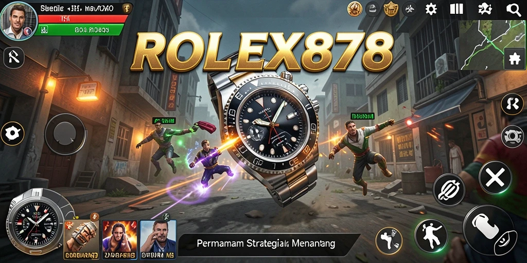 Screenshot gameplay ROLEX878 menampilkan pertempuran strategis yang intens.